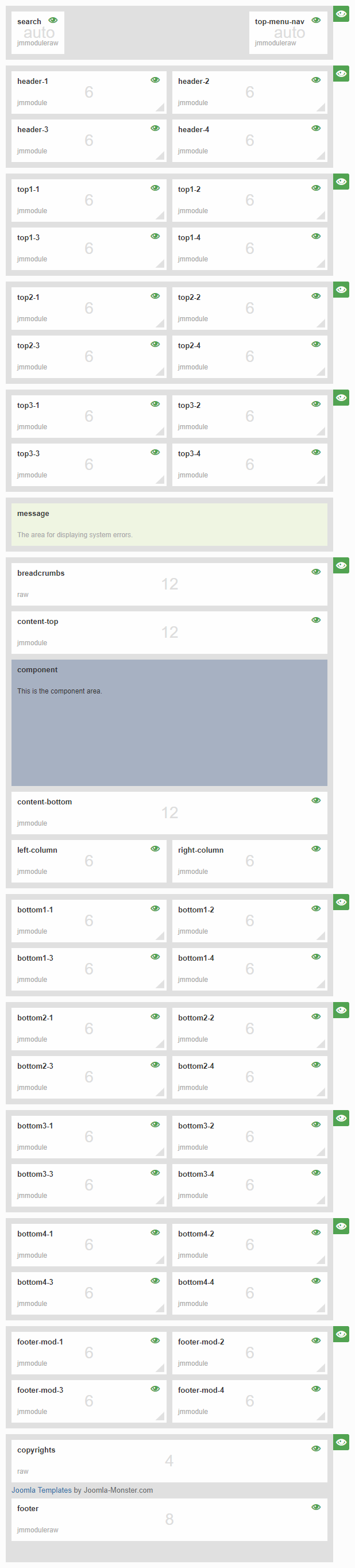 Module positions for small screen Module positions for small screen